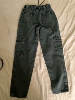 Dark Gray Cargo Denim Jogger Pants