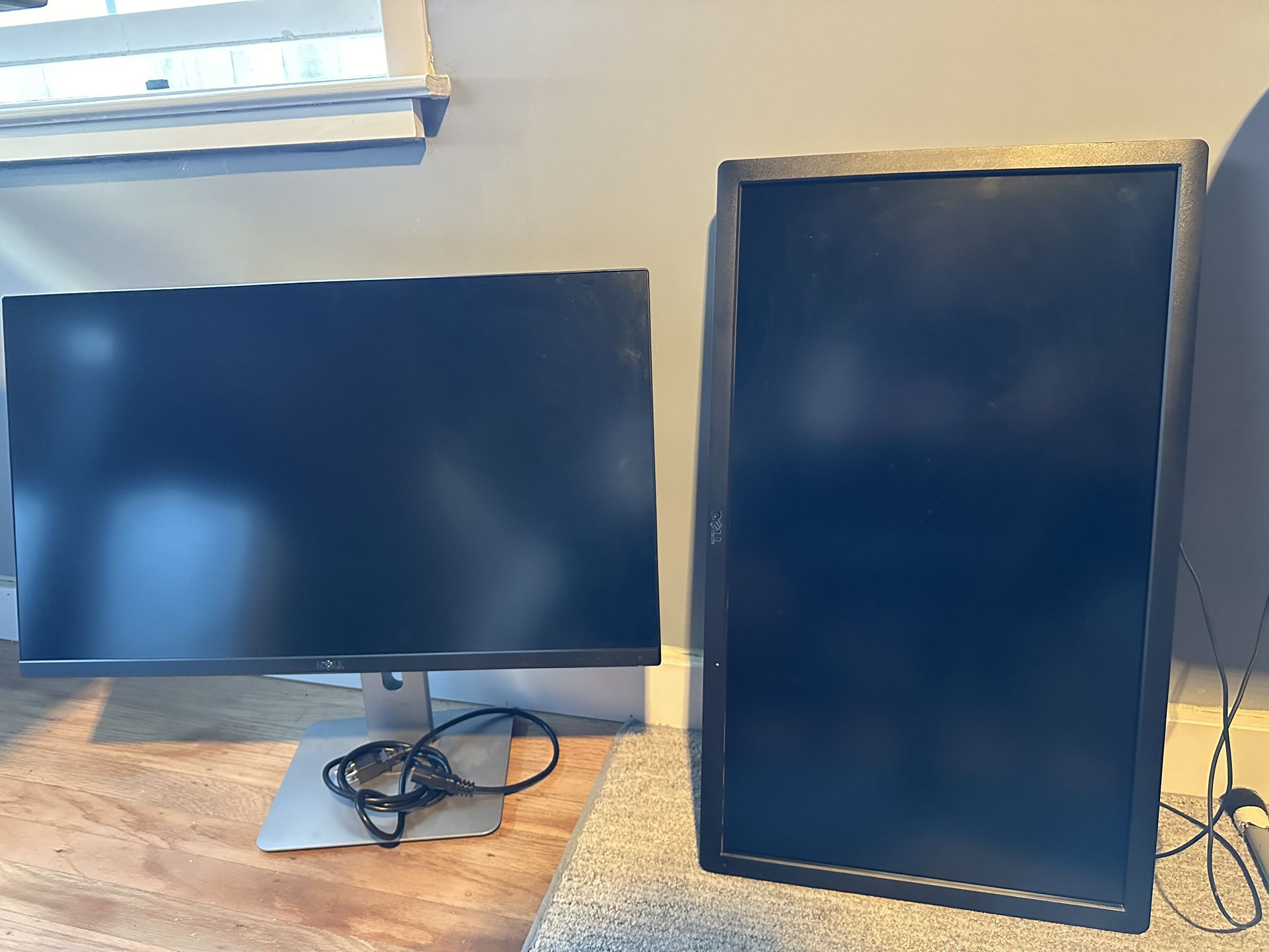 Two Dell Monitors 27” 