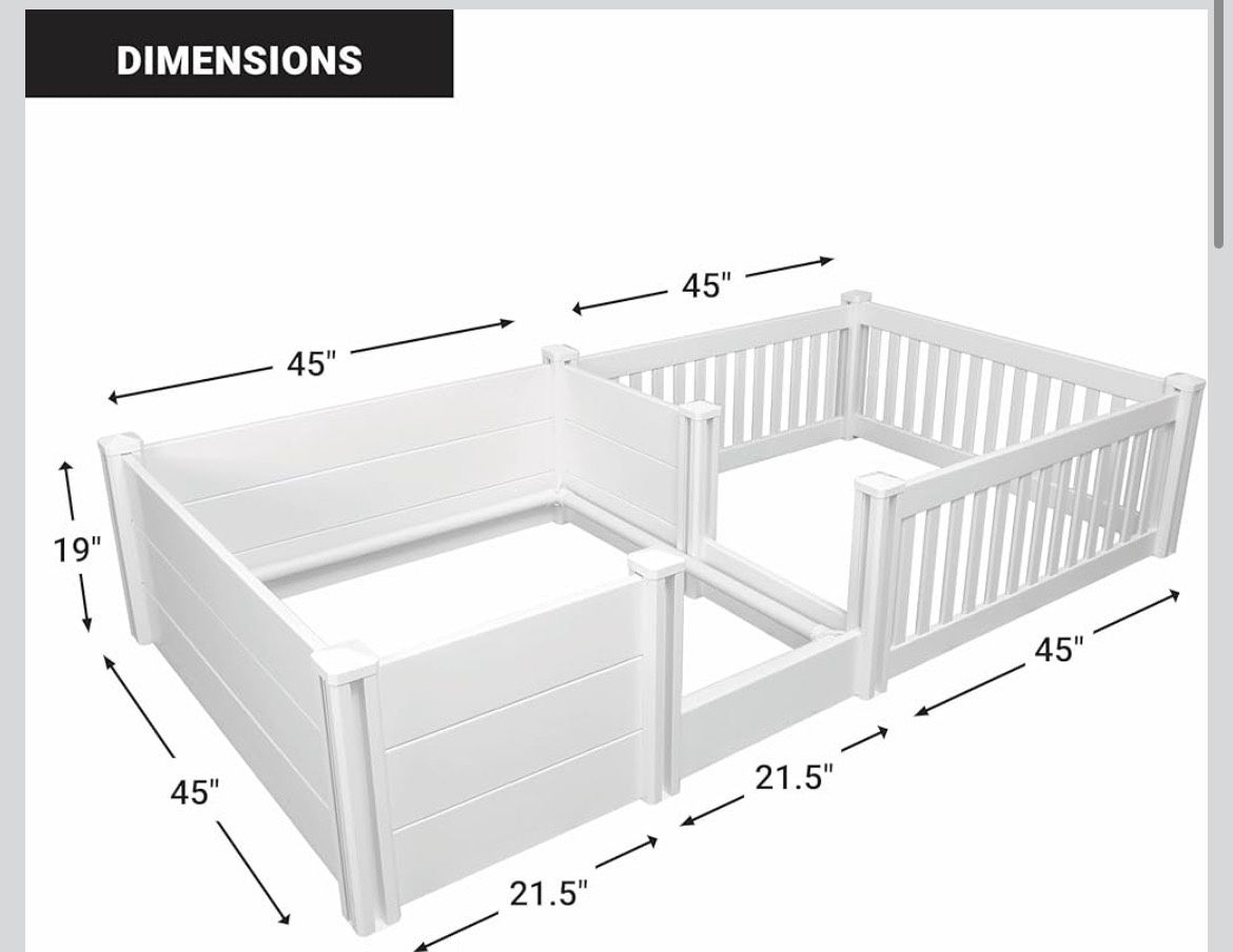 assembled new Large 2 Room Whelping Box 19 in. High Safety Rail Perfect for Large Breed Dogs 9