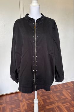 Liz & Me sport vintage 100% Cotton zipper jacket with rhinestones size 3X