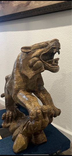 Large Carved Stone Tiger