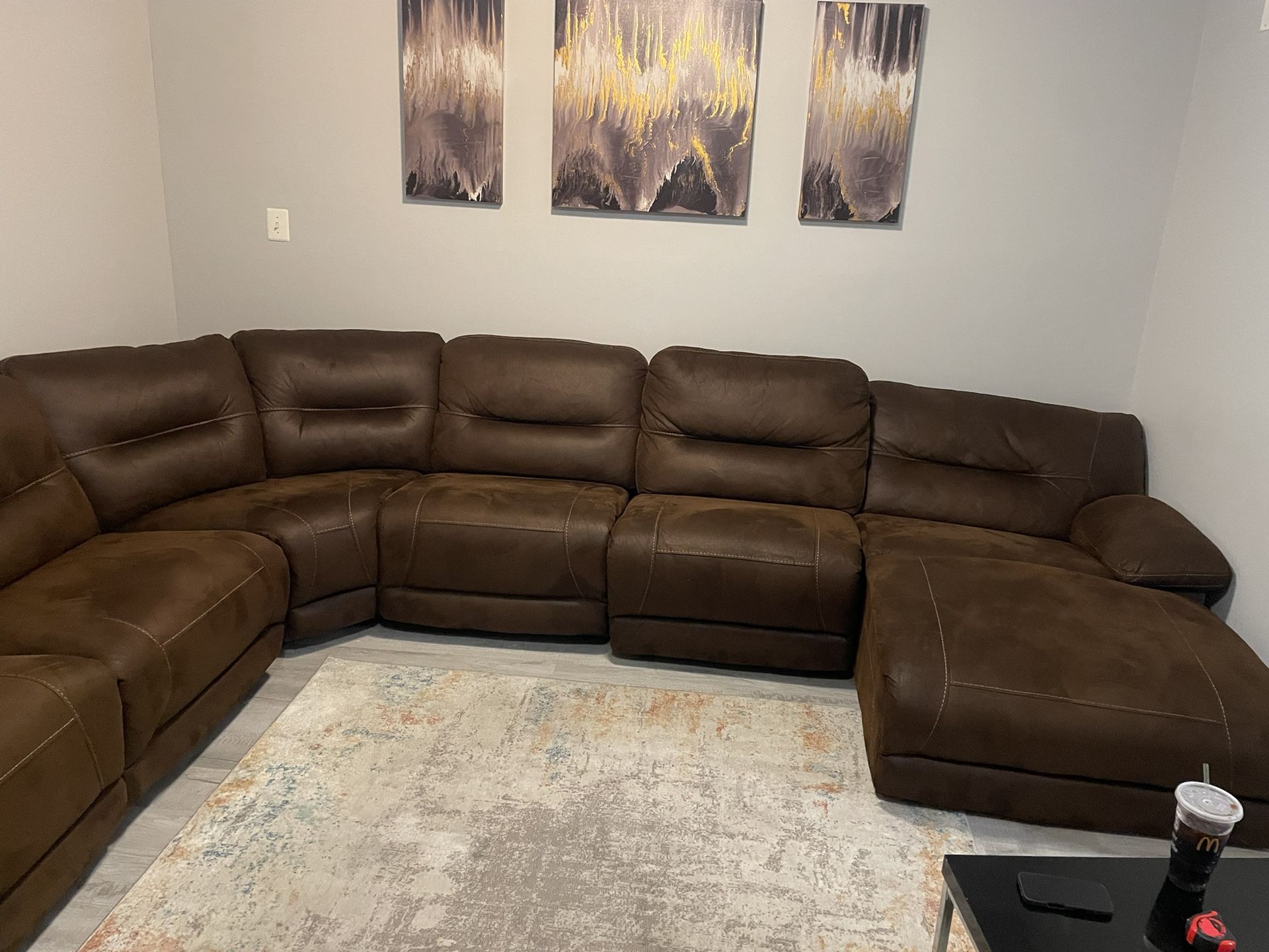 Comfortable Dark Brown Sectional Sofa