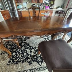 Like New, Classic Style, Solid, Cheery, Wood Dining Table With Chairs 