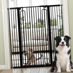 keny 51" Extra Tall Pet Gate, 29.7"-46" Wide Adjustable Cat Gate