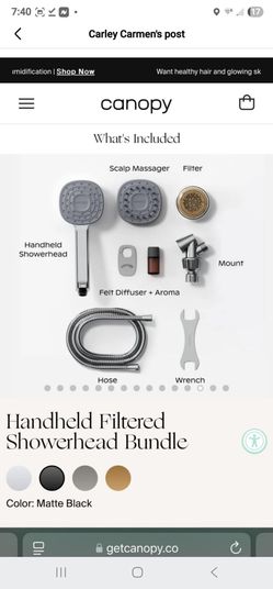 Canopy, Handheld Filtered Showerhead
