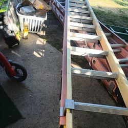 32 Ft Fiberglass  Glide Safe Extension Ladder