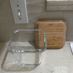 IKEA Glass Food Storage Container with Bamboo Lid