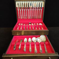 Rogers Extra Silver Plated Flatware Service for 12, 99 Pcs
