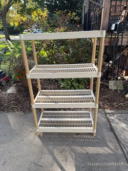 Plastic Shelving Unit, 4 Shelfs, 34w, 57 high, 18 deep, $15