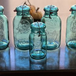 Blue Glass Ball Jars