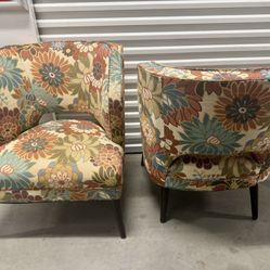 Pair of Gracie Mills Belinda Modern Open Back Accent Chairs