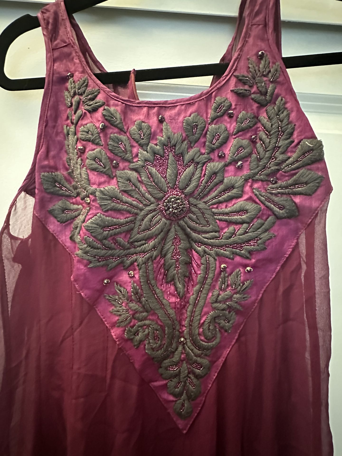 Purple Sheer Ankle Dress