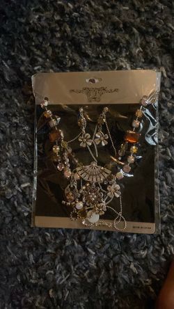 Beaded Charm Necklace with Crystal Accents