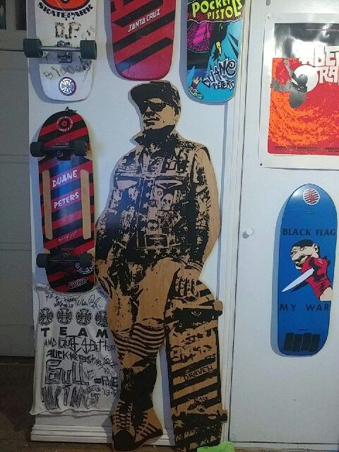 RARE DRAVEN DUANE PETERS WOOD STORE DISPLAY LIFE-SIZE!!SKATEBOARD
