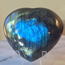 1.6 lb (710g) Labradorite Heart Quartz Crystal