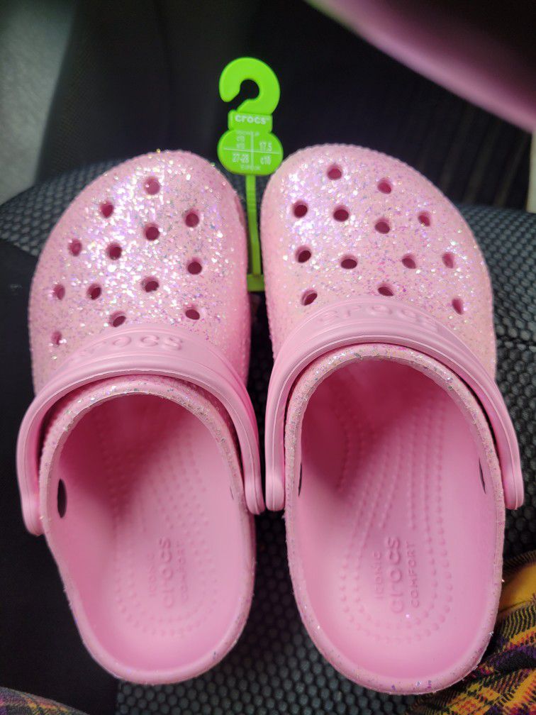 10c  Pink Glitter Crocs