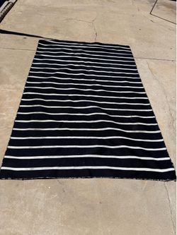 Pottery Barn Awning stripe outdoor rug