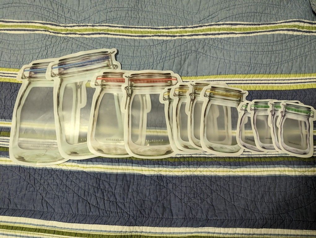 12 Kikkerland Mason Jar Zipper Bags