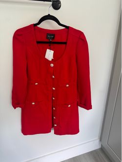 Line and dot red dress-new with tags