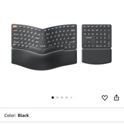 ProtoArc Wireless Ergonomic Keyboard, EK04 2.4GHz Wireless Ergo Keyboard with Separate Numeric Keypad, Split Design, Wrist Rest, Rechargeable, for Win