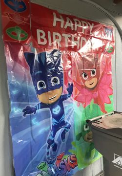 Pj masks happy birthday sign