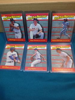 1989 Fleer For The Record Baseball Cards Set of 6