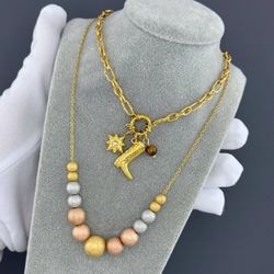 Gold boot chain necklace👢