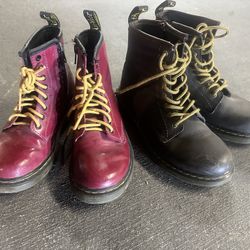 1460 Genuine Leather Dr. Martins, Size 13 (red), Size 3 (brown)