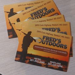 (5) Range Passes For Fred's Outdoors Waldorf
