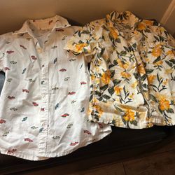 2 Button Up Cute Boy Shirts 4t