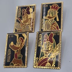 1997- Disney Journey to the East Postage Stamp Series Disney 4 Pin Set 