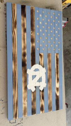 North Carolina Tar Heels Wooden Flag