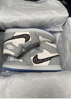Dior Air Jordan1 AJ1 High OG Grey Sneakers Shoes