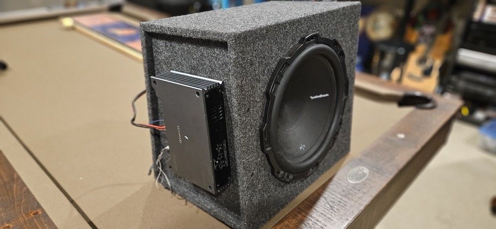 12 Inch Rockford Fosgate Sub, Kenwood 1000 Watt Amp