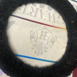 Black Fuzzy Steering Wheel Cover