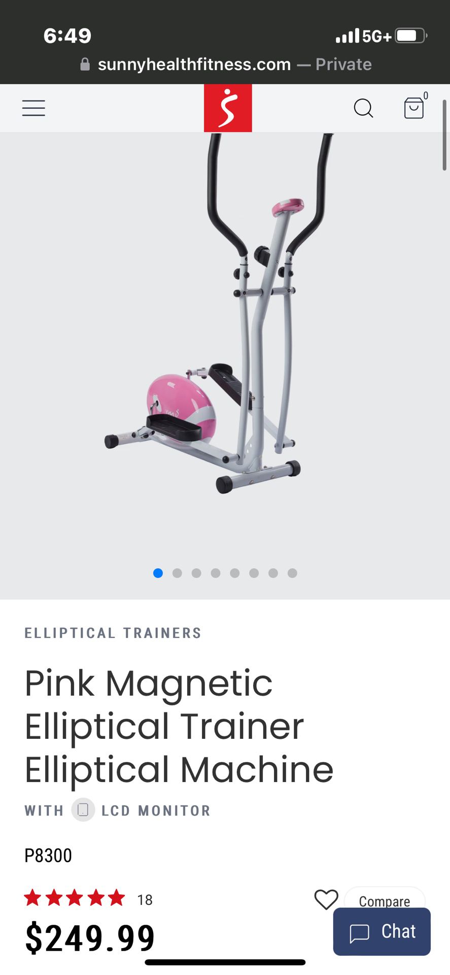 Pink Magnetic Elliptical Trainer 