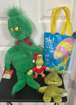 Dr Seuss Grinch Plush Mini Book and Bag $20 for All