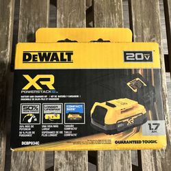 Dewalt powerstack 1.7ah. Charger Brand new