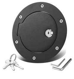 09-16 DODGE RAM BLACK COATED FUEL GAS TANK DOOR WITH LOCK & KEYS