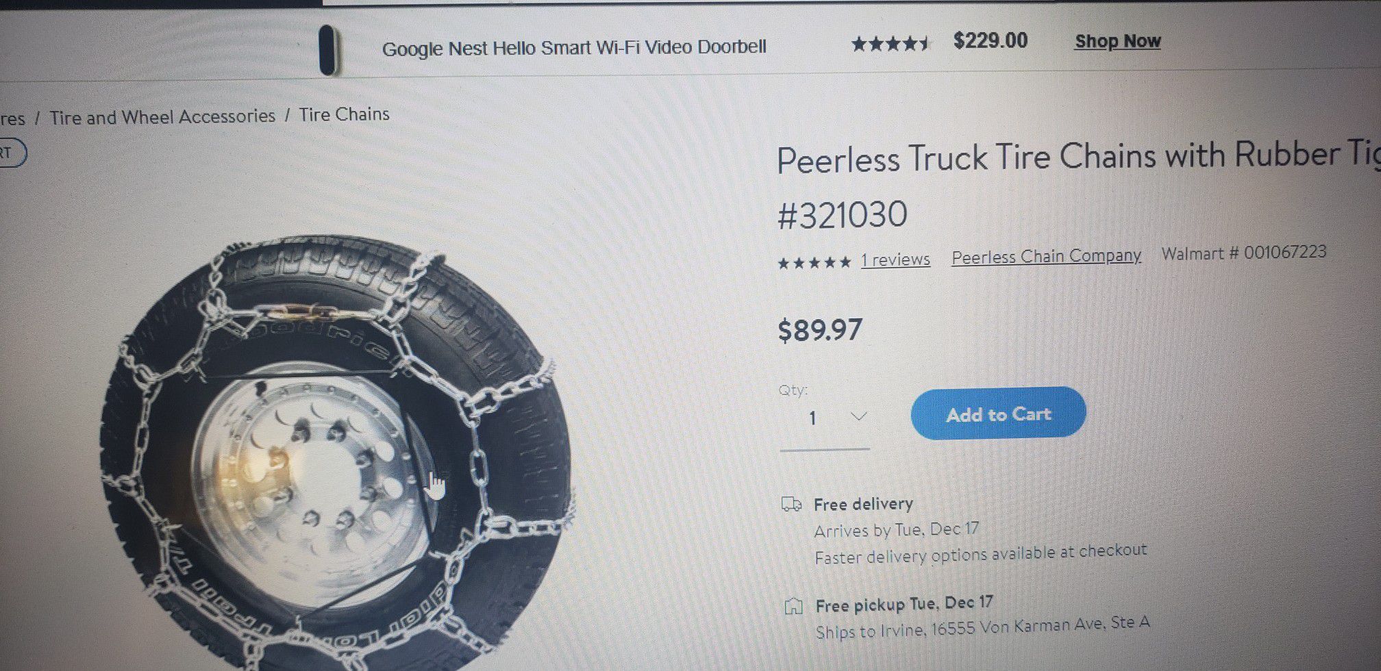 Peerless truck tire chains