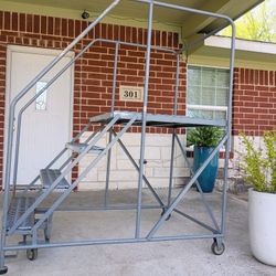 Cotterman® Warehouse Work Ladder Welded Steel Platform!