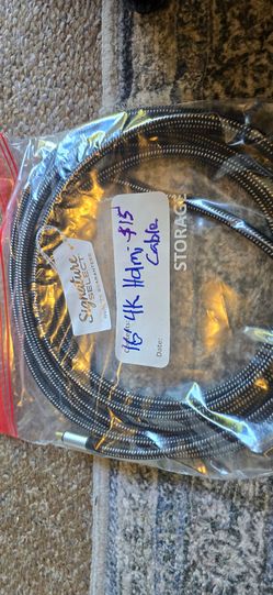 HDMI 4K 5m black and silver braided cable.