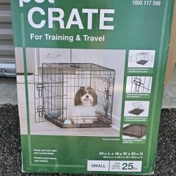 24 in. D x 20 in. H x 18 in. W Small Collapsable Dog Crate Kennel