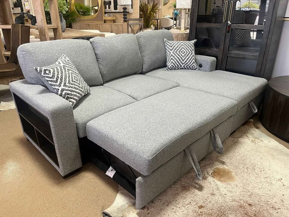 2 pc Contemporary Pull-Out Sleeper Sectional