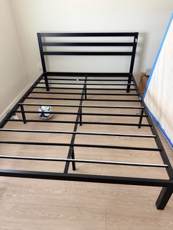 Move out sale - Metal bed frame with headboard, Queen size
