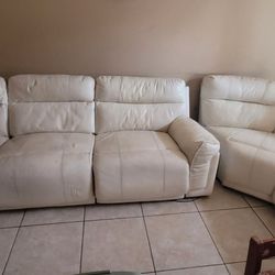 White Leather Couches 