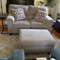 Loveseat With Storage Ottoman 