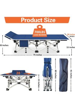 Camping Cot with Comfortable Mattress