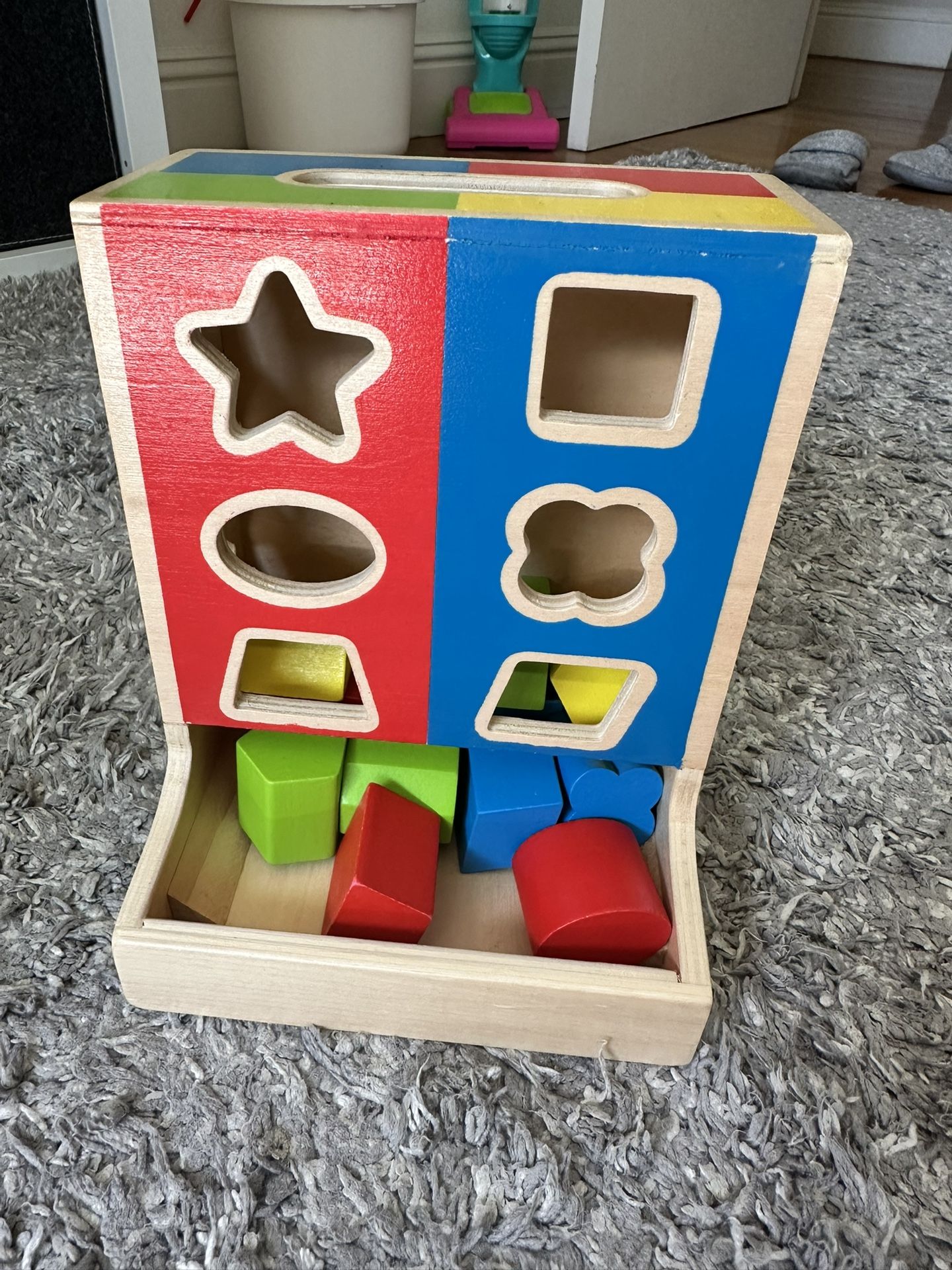 Melissa And Doug Color Blocks Wooden Shape Sorter Montessori Toy