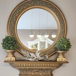 Precioso Espejo Con Su Repisa